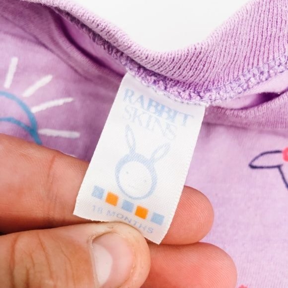 Vintage Light Purple Flower & Sheep Onesie with Buttons - 18M - Picture 5 of 8